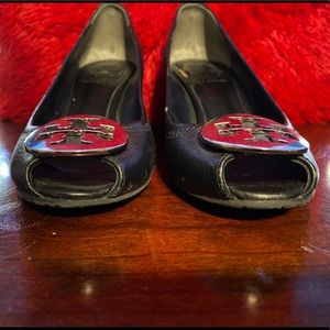 Tory Burch sally peep toe wedge pump